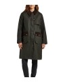 Trench Kirklees olive long manches & dos tartan Barbour femme LWX 1579 OL52 boutique Strasbourg coat store shop online front