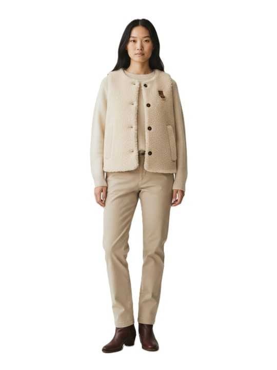 VESTE BOWES MOUTON ECO SANS MANCHE ECRU LGI 0228 Barbour femme boutique Strasbourg vêtement store look