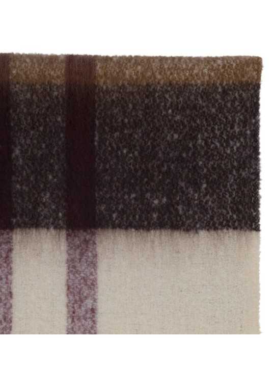 Echarpe franges épaisse douce écru bordeaux Isla Barbour femme homme LSC 0293 TN30 zoom