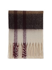 Echarpe franges épaisse douce écru bordeaux Isla Barbour femme homme LSC 0293 TN30 front