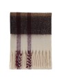 Echarpe franges épaisse douce écru bordeaux Isla Barbour femme homme LSC 0293 TN30 front