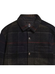 BLOUSON CHEMISE TARTAN SHADOW VERT NAVY FLANELLE NYLON MOS 0511 TN43 Barbour homme boutique Strasbourg shop online store col