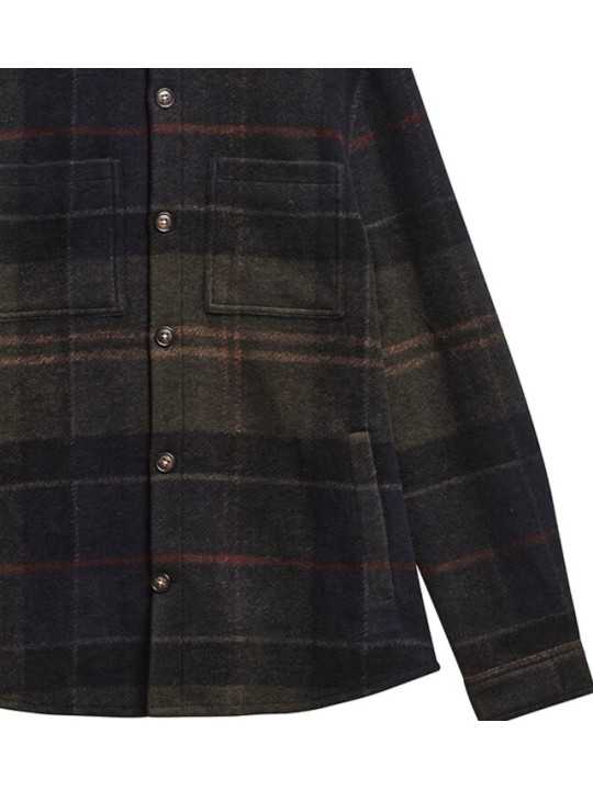 BLOUSON CHEMISE TARTAN SHADOW VERT NAVY FLANELLE NYLON MOS 0511 TN43 Barbour homme boutique Strasbourg shop online store poignet