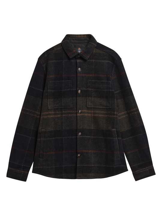 BLOUSON CHEMISE TARTAN SHADOW VERT NAVY FLANELLE NYLON MOS 0511 TN43 Barbour homme boutique Strasbourg shop online store vue