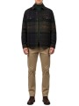 BLOUSON CHEMISE TARTAN SHADOW VERT NAVY FLANELLE NYLON MOS 0511 TN43 Barbour homme