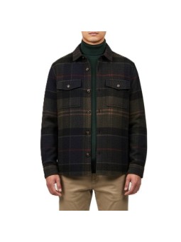BLOUSON CHEMISE TARTAN SHADOW VERT NAVY FLANELLE NYLON MOS 0511 TN43 Barbour homme boutique Strasbourg shop online store front