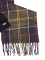 COFFRET ECHARPE TARTAN ROUGE BONNET NAVY SWINTON MGS0079 TN11 Barbour homme boutique Strasbourg shop online hat scarf franges