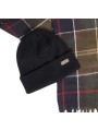 COFFRET ECHARPE TARTAN ROUGE BONNET NAVY SWINTON MGS0079 TN11 Barbour homme boutique Strasbourg shop online hat scarf bonnet