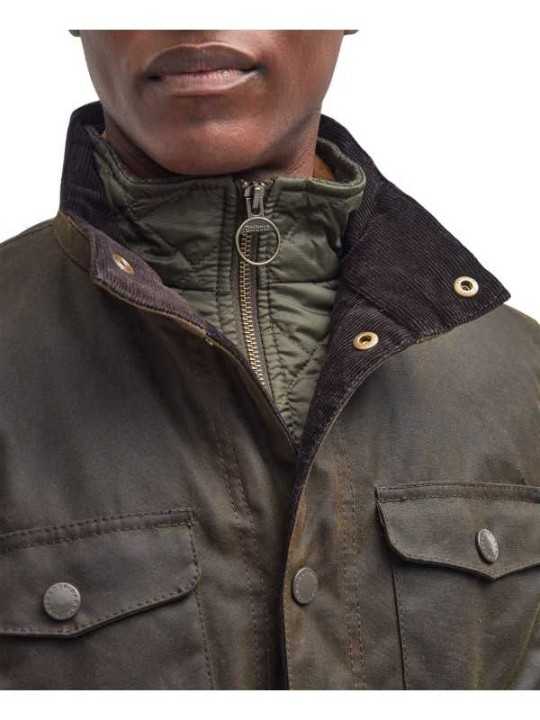 VESTE OGSTON WAXEE PLASTRON MATELASSE OLIVE MWX0700 OL51 BARBOUR HOMME boutique Strasbourg france onlibne store shop col