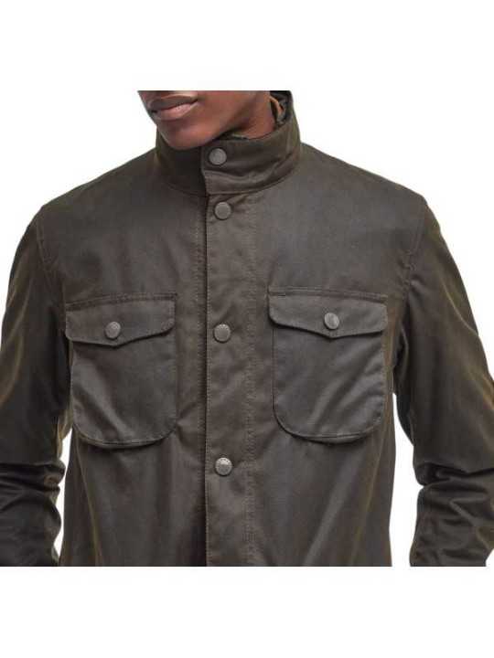 VESTE OGSTON WAXEE PLASTRON MATELASSE OLIVE MWX0700 OL51 BARBOUR HOMME boutique Strasbourg france onlibne store shop zoom