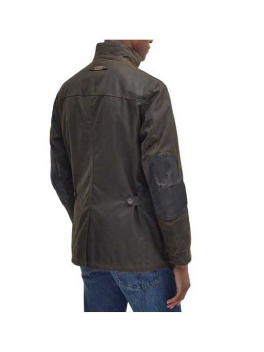 VESTE OGSTON WAXEE PLASTRON MATELASSE OLIVE MWX0700 OL51 BARBOUR HOMME boutique Strasbourg france onlibne store shop profil dos