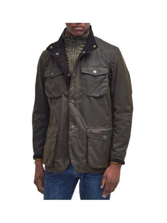 VESTE OGSTON WAXEE PLASTRON MATELASSE OLIVE MWX0700 OL51 BARBOUR HOMME boutique Strasbourg france onlibne store shop front