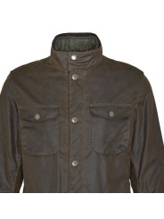 VESTE OGSTON WAXEE PLASTRON MATELASSE OLIVE MWX0700 OL51 BARBOUR HOMME boutique Strasbourg france onlibne store shop zoom