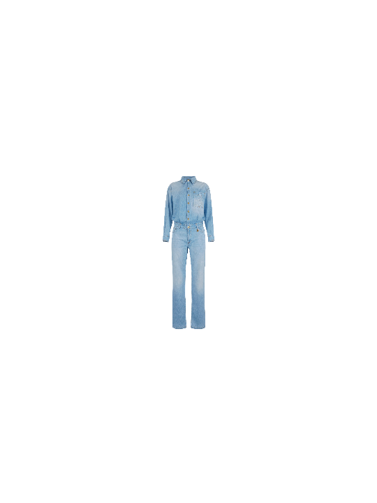COMBINAISON DENIM DELAVE LETTRAGES POCHE TJ44D61E3 192 ELISABETTA FRANCHI boutique Strasbourg France online shop vêtement flat