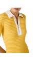 ROBE POLO COURTE CHENILLE JAUNE AM93T61E2 FA5 ELISABETTA FRANCHI femme store boutique vêtement shop online zoom col