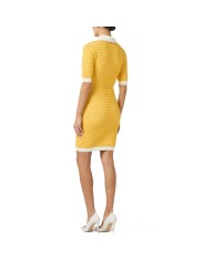 ROBE POLO COURTE CHENILLE JAUNE AM93T61E2 FA5 ELISABETTA FRANCHI femme store boutique vêtement shop online dos
