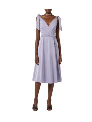 ROBE LONGUE COROLLE MAUVE NOEUDS EPAULES AB9036 1E2 ev7 ELISABETTA FRANCHI femme boutique Strasbourg vêtement shop online front