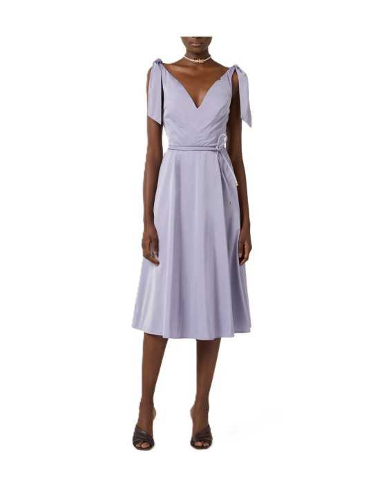 ROBE LONGUE COROLLE MAUVE NOEUDS EPAULES AB9036 1E2 ev7 ELISABETTA FRANCHI femme boutique Strasbourg vêtement shop online front