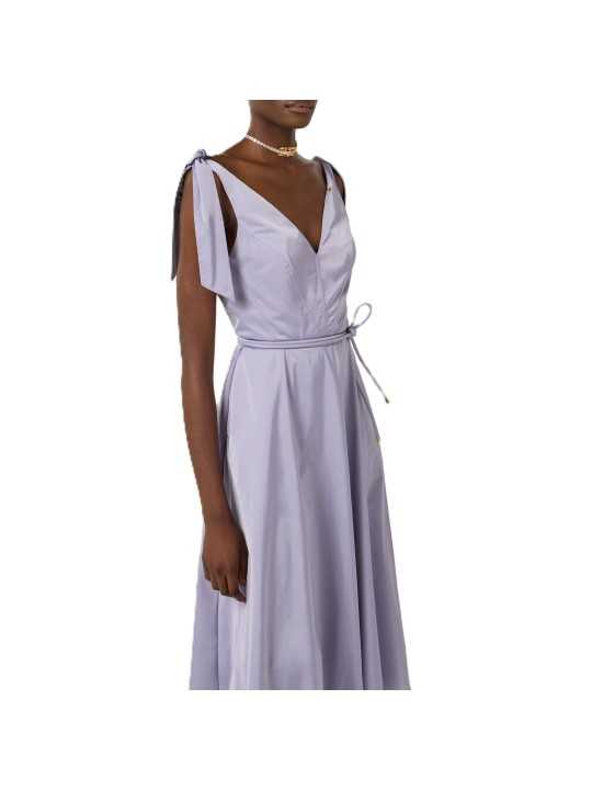 ROBE LONGUE COROLLE MAUVE NOEUDS EPAULES AB9036 1E2 ev7 ELISABETTA FRANCHI femme boutique Strasbourg vêtement shop online détail