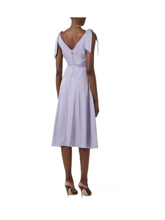 ROBE LONGUE COROLLE MAUVE NOEUDS EPAULES AB9036 1E2 ev7 ELISABETTA FRANCHI femme boutique Strasbourg vêtement shop online dos