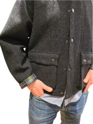 BLOUSON PAUL SMITH TRANSPORT CHINE GRIS MWX0318 CH71 BARBOUR homme femme boutique Strasbourg vêtement shop online détail
