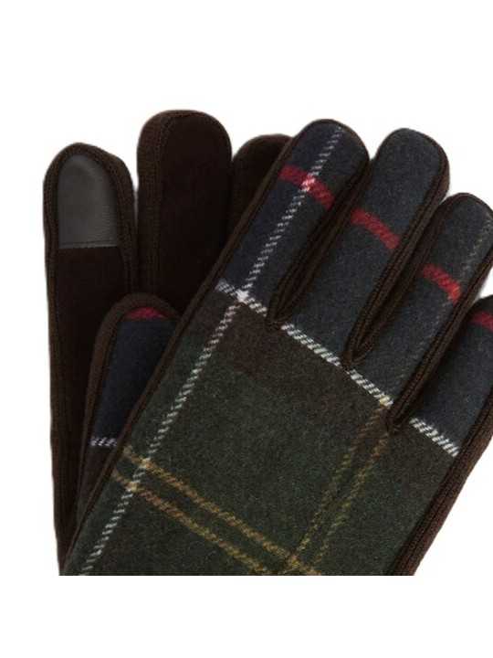 GANTS TARTAN LAINE WATERPROOF VERT ROUGE HCKNEY MGL 0144 TN11 Barbour homme boutique Strasbourg France online store glow zoom
