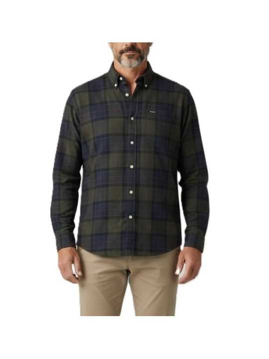 CHEMISE FLANELLE TARTAN SHADOW NAVY VERT FORTROSE MSH 4991 TN43 boutique Strasbourg vêtement Barbour homme shoponline front