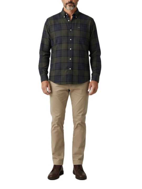 CHEMISE FLANELLE TARTAN SHADOW NAVY VERT FORTROSE MSH 4991 TN43 boutique Strasbourg vêtement Barbour homme shoponline look
