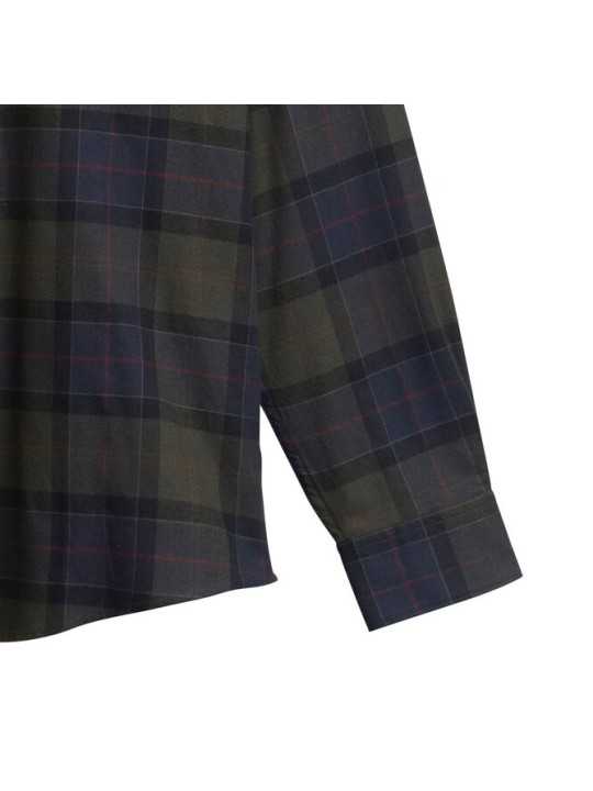 CHEMISE FLANELLE TARTAN SHADOW NAVY VERT FORTROSE MSH 4991 TN43 boutique Strasbourg vêtement Barbour homme shoponline détail