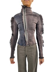 Blouson jeans tie & die Gary Jacket rose bleu RP02F 5701 SDWRCM 23100 Rick Owens femme boutique Strasbourg vêtement front