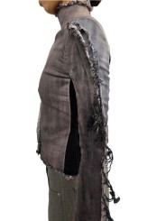 Blouson jeans tie & die Gary Jacket rose bleu RP02F 5701 SDWRCM 23100 Rick Owens femme boutique Strasbourg vêtement détail