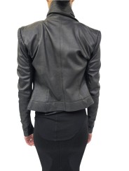 Blouson cuir noir Classic Byker agneau plongé RP02F 5708 LBK 09 Rick Owens Femme vêtement boutique Store shop online dos
