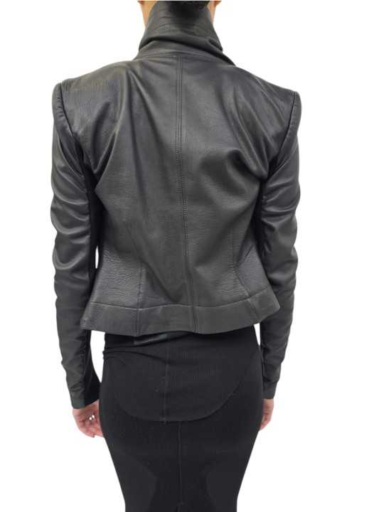 Blouson cuir noir Classic Byker agneau plongé RP02F 5708 LBK 09 Rick Owens Femme vêtement boutique Store shop online dos