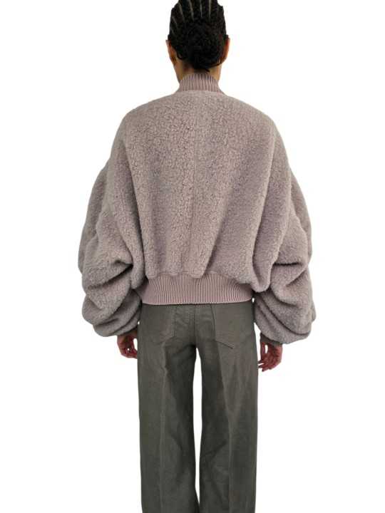 Bombers alpaga rose Secchia Cropped Flight RP02F 5702 WPA 23 Rick Owens Femme boutique Strasbourg vêtement shop online store dos