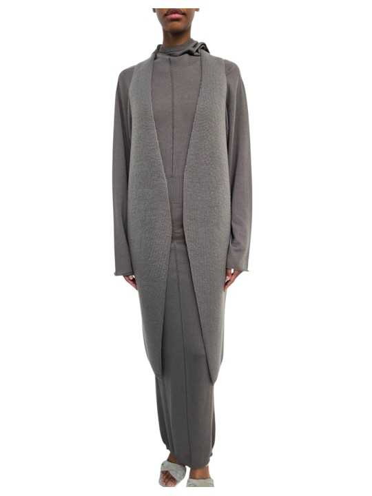 Gilet long bicolor Dust Naturel écru intérieur Cyclops Coat Rick Owens femme RP02F 5600 KWVD 342 boutique Strasbourg vêtement fr
