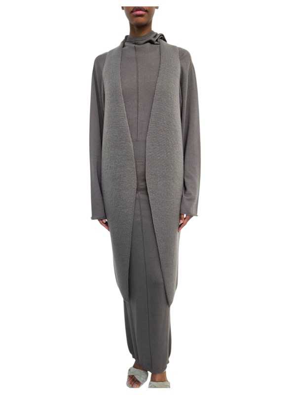 Gilet long bicolor Dust Naturel écru intérieur Cyclops Coat Rick Owens femme RP02F 5600 KWVD 342 boutique Strasbourg vêtement fr