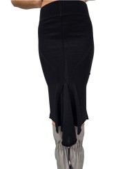 JUPE LONGUE NOIR MAILLE GODET CALF SKIRT RP02F 5677 ML 09 RICK OWENS FEMME boutique vêtement store shop online dos