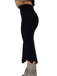 JUPE LONGUE NOIR MAILLE GODET CALF SKIRT RP02F 5677 ML 09 RICK OWENS FEMME boutique vêtement store shop online profil