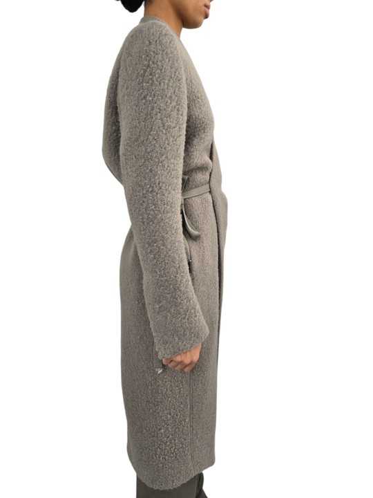 Manteau alpaga bouclette dark pearl croisé ceinture Soft Cyclops Coat Rick Owens femme RP02F 5914 WPA 48 profil