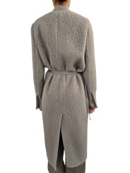 Manteau alpaga bouclette dark pearl croisé ceinture Soft Cyclops Coat Rick Owens femme RP02F 5914 WPA 48 boutique vêtement dos
