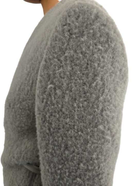 Manteau alpaga bouclette dark pearl croisé ceinture Soft Cyclops Coat Rick Owens femme RP02F 5914 WPA 48 boutique vêtement zoom