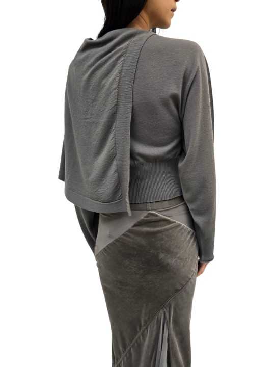 Pull laine vierge Scarf Top Dust manches longues écharpe RP02F 5622 M 34 Rick Owens Femme boutique Strasbourg vêtement dos