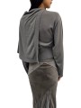 Pull laine vierge Scarf Top Dust manches longues écharpe RP02F 5622 M 34 Rick Owens Femme boutique Strasbourg vêtement dos