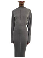 Robe longue maille fine capuche Dust Hooded Dress Rick Owens Femme RP02F 5649 M 34 boutique vêtement Strasbourg France store f
