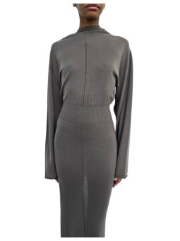Robe longue maille fine capuche Dust Hooded Dress Rick Owens Femme RP02F 5649 M 34 boutique vêtement Strasbourg France store f