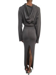 Robe longue maille fine capuche Dust Hooded Dress Rick Owens Femme RP02F 5649 M 34 boutique vêtement Strasbourg France store d