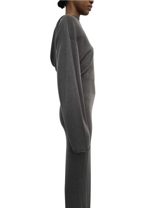 Robe longue maille fine capuche Dust Hooded Dress Rick Owens Femme RP02F 5649 M 34 boutique vêtement Strasbourg France store p