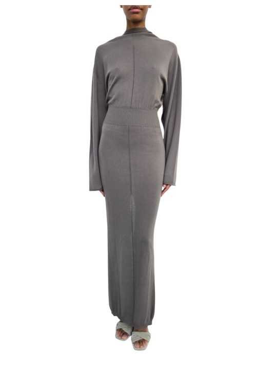 Robe longue maille fine capuche Dust Hooded Dress Rick Owens Femme RP02F 5649 M 34 boutique vêtement Strasbourg France store l