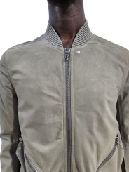 Blouson cuir Dark Pearl Heizer Flight poches plaquées RU02F 4779 LBS 48 Rick Owens homme boutique Strasbourg détail