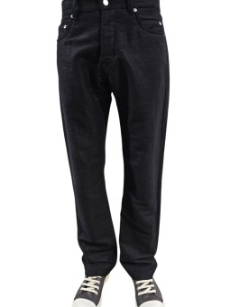 Jeans noir moleskin brossé Kurdt RU02F 4399 MOR 09 Rick Owens Homme boutique Strasbourg shop vêtement front